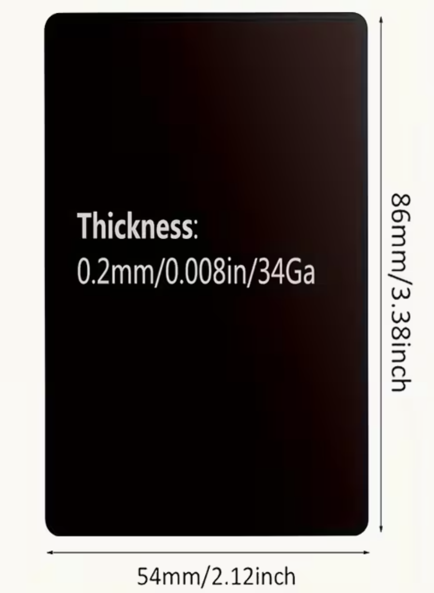 Engraved metal business card