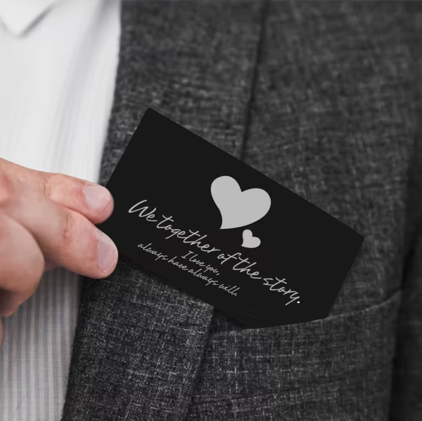 Engraved metal business card